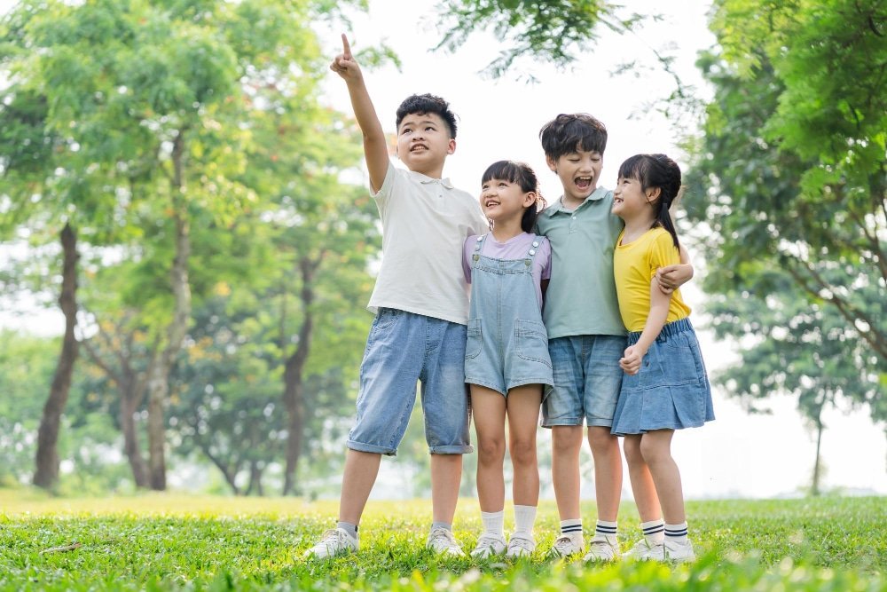 children summer holiday camp outdoors
